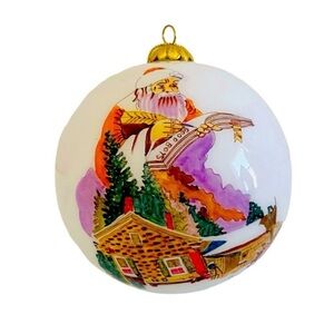 VINTAGE NORMAN ROCKWELL SATURDAY EVENING POST BLOWN GLASS CHRISTMAS ORNAMENT